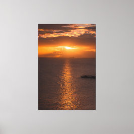 Lienzo Barco tanque al atardecer en el Océano Atlántico