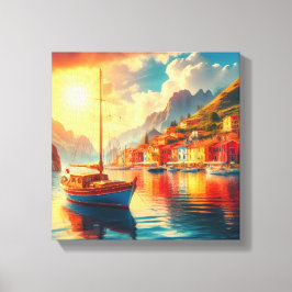 Lienzo Barco velero en aguas tranquilas