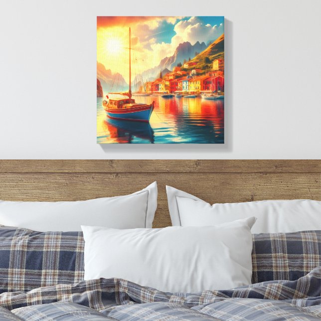 Lienzo Barco velero en aguas tranquilas (Insitu(Dormitorio))