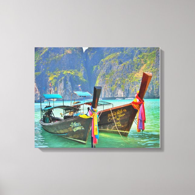 Lienzo Barcos de la Bahía Maya (Anverso)