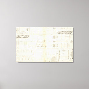 Lienzo Barcos de los dibujos, puentes, carros,