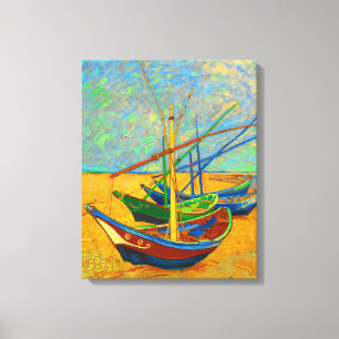 Lienzo Barcos de Pesca en Saint Marie