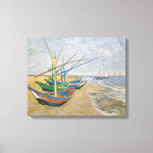 Lienzo Barcos de pesca | Vincent van Gogh (Anverso)
