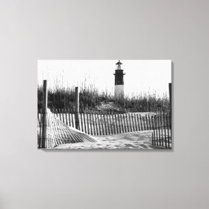 Lienzo Barcos De Playa Y Faro