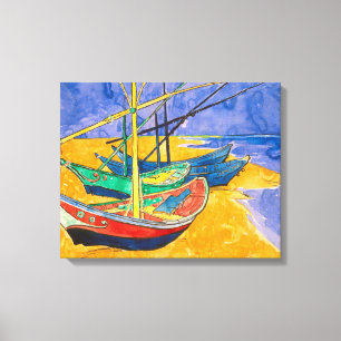 Lienzo Barcos de Van Gogh Impresionismo Playa