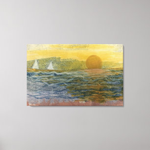 Lienzo Barcos de vela en el horizonte