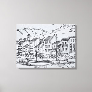 Lienzo Barcos de vela en el puerto Cassis, Francia