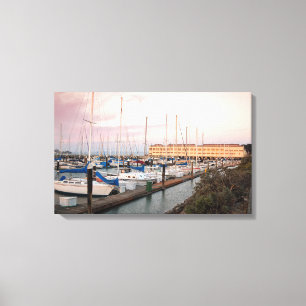 Lienzo Barcos en el puerto