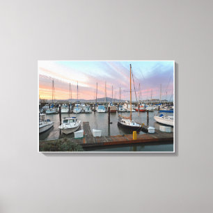 Lienzo Barcos en el puerto