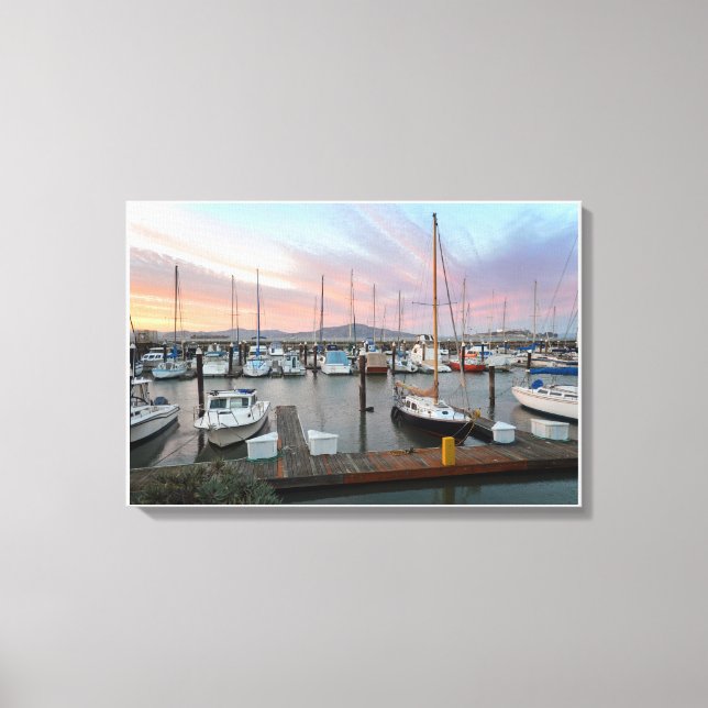 Lienzo Barcos en el puerto (Anverso)