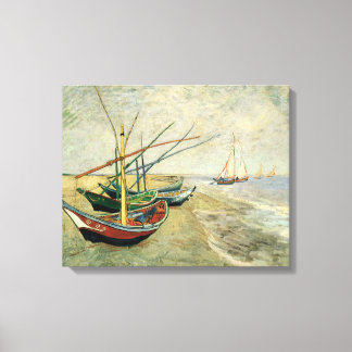 Lienzo Barcos en la playa de Saintes-Maries