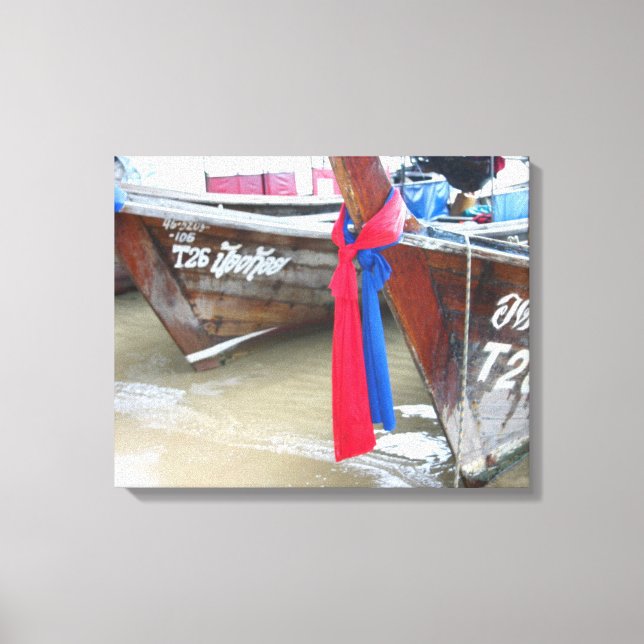 Lienzo Barcos En La Playa | Islas Phi Phi, Tailandia (Anverso)