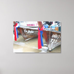 Lienzo Barcos En La Playa   Islas Phi Phi, Tailandia