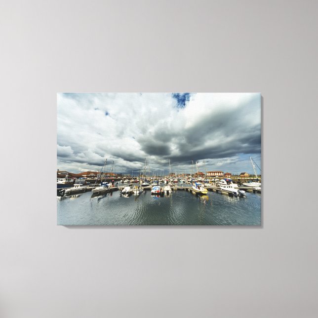 Lienzo Barcos En Un Puerto (Anverso)