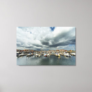 Lienzo Barcos En Un Puerto