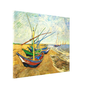 Lienzo Barcos pesqueros Van Gogh en la playa de Saintes M