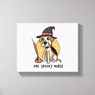 Lienzo Barks and Bandages One Spooky Nurse Dog Design