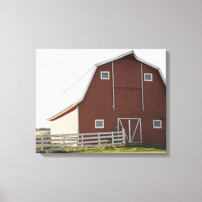 Lienzo Barn en el paisaje rural (Anverso)
