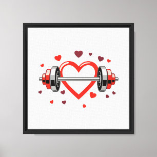Lienzo Barra de Fitness Corazón Día de San Valentín Entre