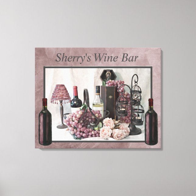 Lienzo Barra de vinos "Sherry's" de 30" x 24" (Anverso)