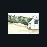 Lienzo Barrera blanca acuarela<br><div class="desc">Watercolor Barn III de Jennifer Paxton Parker. Cuenta con un granero blanco en un campo con árboles.</div>
