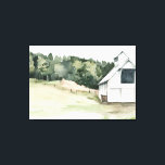 Lienzo Barrera blanca acuarela<br><div class="desc">Watercolor Barn III de Jennifer Paxton Parker. Cuenta con un granero blanco en un campo con árboles.</div>