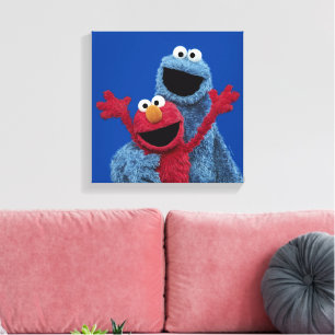 Lienzo Barrio Sésamo   Monstruo Elmo y Cookie