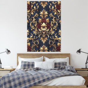 Lienzo Barroco dorado de los baños florales