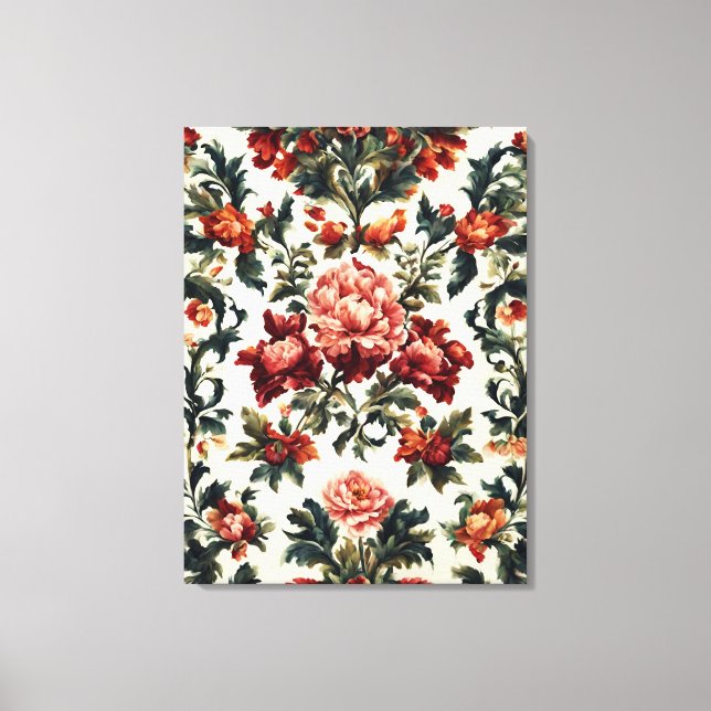 Lienzo Barroco italiano. Flores y hojas de moda (Anverso)