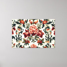 Lienzo Barroco italiano. Flores y hojas de moda
