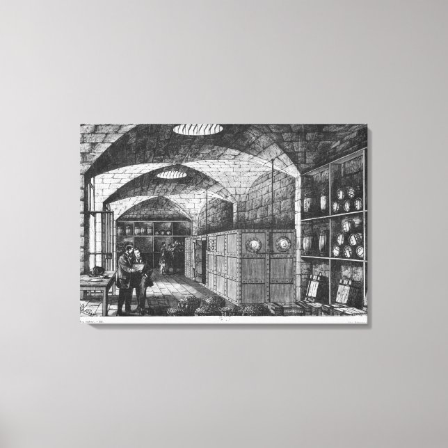 Lienzo Basamento del Banco de Francia en París, 1897 (Anverso)