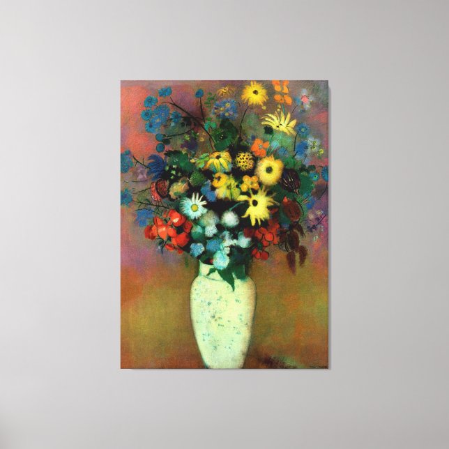 Lienzo Base de Odilon Redon con flores (1914) (Anverso)