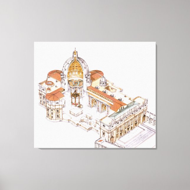 Lienzo Basílica de San Pedro. Ciudad del Vaticano Roma. I (Anverso)