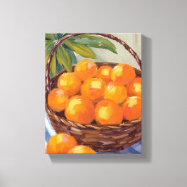 Lienzo Basket of Oranges Fruit Citrus Painting
