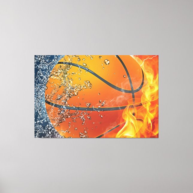 Lienzo Básquetbol flamante almohada de lanzamiento (Anverso)