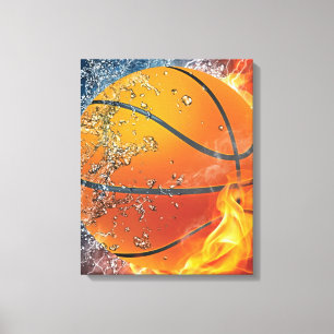 Lienzo Básquetbol flamante almohada de lanzamiento