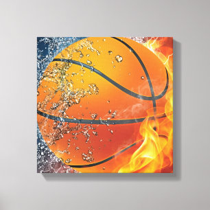 Lienzo Básquetbol flamante almohada de lanzamiento