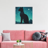 Bastet Canvas Stark Egyptian Cat Art