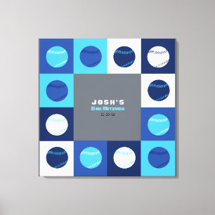 Lienzo Bat Bat Mitzvah, BASEBALL Bar, Rótulo en una tarj