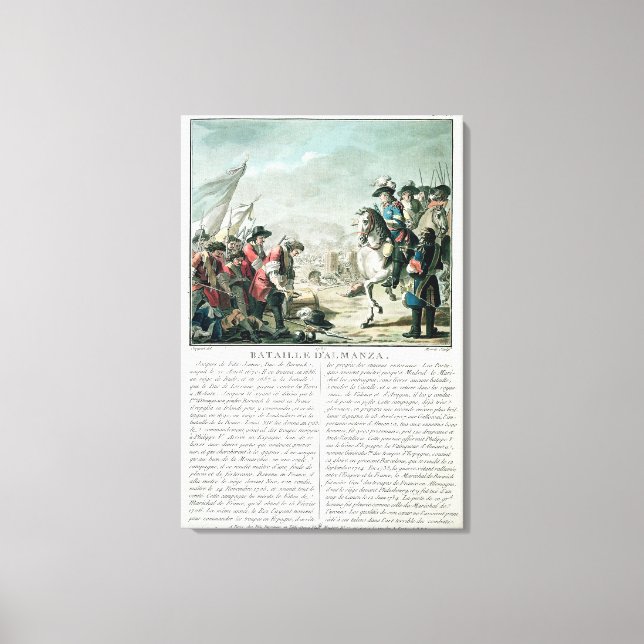 Lienzo Batalla de Almansa, 25 de abril de 1707, grabada p (Anverso)