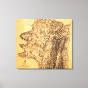 Lienzo Batalla de Antietam - mapa panorámico 6 de la