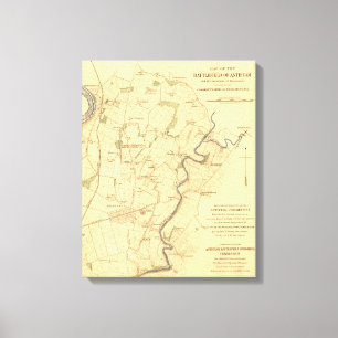 Lienzo Batalla de Antietam - Mapa Panorámico de Guerra Ci