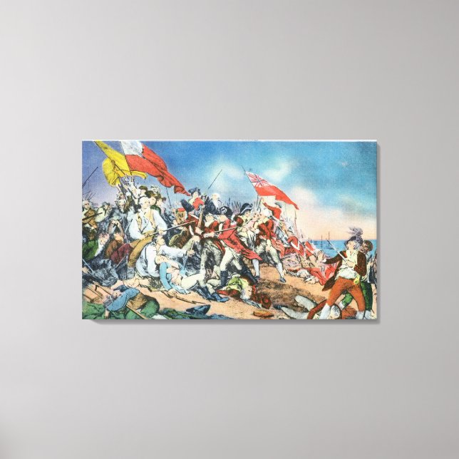 Lienzo Batalla de Bunker Hill Scene - Charlestown, MAMÁES (Anverso)