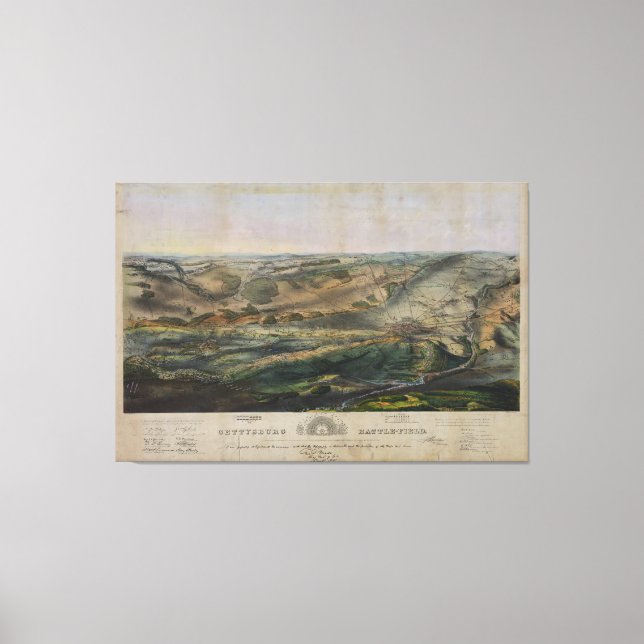 Lienzo Batalla de Gettysburg por John Bachelder 1863 (Anverso)