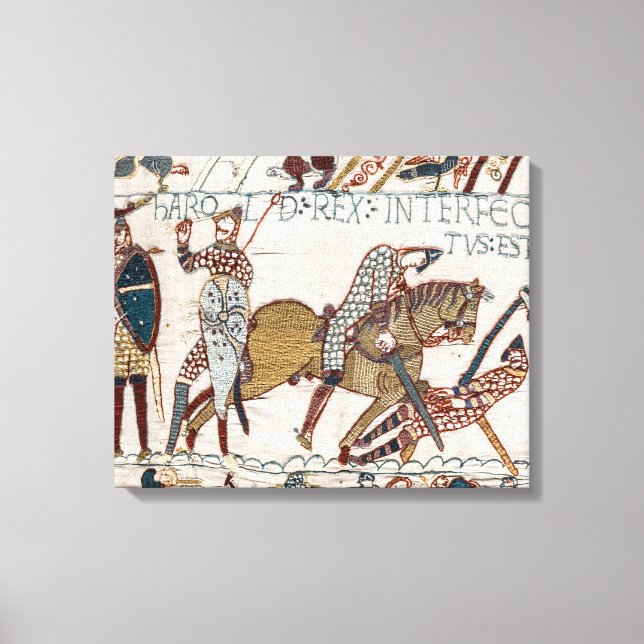 Lienzo Batalla de Hastings - Tapiz Bayeux Rey Harold (Anverso)
