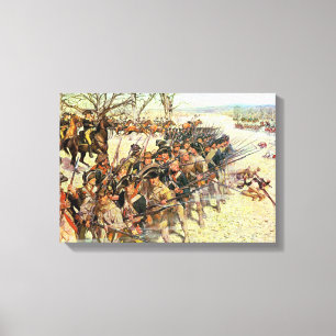 Lienzo Batalla de la Revolución Americana en el Tribunal 