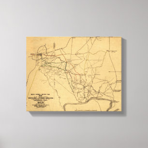 Lienzo Batalla de Shiloh - mapa panorámico 5 de la guerr