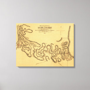 Lienzo Batalla del fuerte Henry - mapa panorámico 2 de l