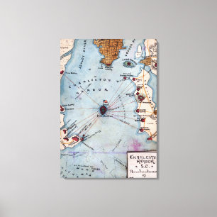 Lienzo Batalla del fuerte Sumter - guerra civil