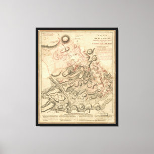 Lienzo Batalla del mapa 1784 de la revolución americana